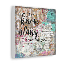 Load image into Gallery viewer, "I Know the Plans I have for You" Canvas Print, Reproduction on canvas, special edition of an original mixed media painting.