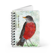 Load image into Gallery viewer, American Robin 5x7" notebook, Birdwatcher's journal, Bird watcher's Notebook, Spiral Bound Notebook, Robin notebook, Birder journal,