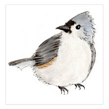 Load image into Gallery viewer, Tufted Titmouse 5x5 Greeting Card from Watercolor and pen Day 11 of 100