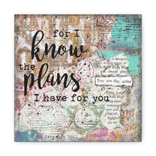 Load image into Gallery viewer, "I Know the Plans I have for You" Canvas Print, Reproduction on canvas, special edition of an original mixed media painting.