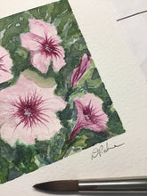 Load image into Gallery viewer, "Petunias" original watercolor painting