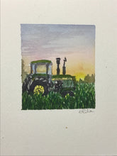 Load image into Gallery viewer, "A Deere at Sunset" original watercolor painting
