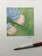 Load image into Gallery viewer, "Barefooting" original watercolor painting