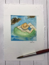 Load image into Gallery viewer, "Lazy River" original watercolor painting