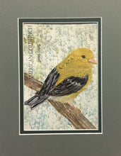 Load image into Gallery viewer, American Goldfinch, 5x7 original mixed media painting, Day 25/100