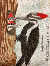 Load image into Gallery viewer, Pileated Woodpecker, 5 x 7 original mixed media painting, Day 31 of 100