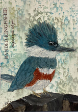 Load image into Gallery viewer, Belted Kingfisher, 5x7 Original Mixed Media painting, Day 33 of 100