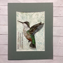 Load image into Gallery viewer, Ruby-Throated Hummingbird (female), 5x7 original mixed media painting, Day 34 of 100