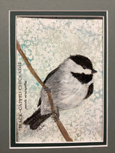 Load image into Gallery viewer, Black Capped Chickadee, 5x7 original mixed media painting, 38 of 100