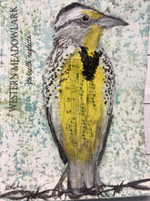 Load image into Gallery viewer, Western Meadowlark, 5x7 original mixed media painting, 40 of 100