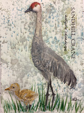 Load image into Gallery viewer, Sandhill Crane, 5x7 original mixed media painting, 45 of 100