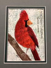 Load image into Gallery viewer, Northern Cardinal, 5x7 original mixed media painting, 46 of 100