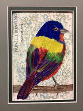 Load image into Gallery viewer, Painted Bunting, 5x7 original mixed media painting, 50 of 100