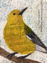 Load image into Gallery viewer, Prothonotary Warbler, 5x7 original mixed media painting, 51 of 100