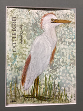 Load image into Gallery viewer, Cattle Egret, 5x7 original mixed media painting, 58 of 100