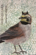 Load image into Gallery viewer, Horned Lark, 5x7 original mixed media painting, 69 of 100