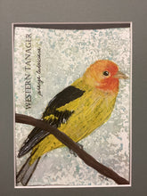 Load image into Gallery viewer, Western Tanager, 5x7 original mixed media painting, 70 of 100