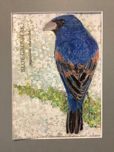 Load image into Gallery viewer, Blue Grosbeak, 5x7 original mixed media painting, 75 of 100