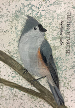 Load image into Gallery viewer, Tufted Titmouse, 5x7 original mixed media painting, 76 of 100