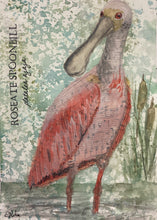 Load image into Gallery viewer, Roseate Spoonbill, 5x7 original mixed media painting, 81 of 100