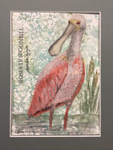 Load image into Gallery viewer, Roseate Spoonbill, 5x7 original mixed media painting, 81 of 100
