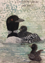 Load image into Gallery viewer, Common Loon, 5x7 original mixed media painting, 82 of 100