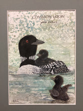 Load image into Gallery viewer, Common Loon, 5x7 original mixed media painting, 82 of 100