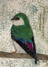 Load image into Gallery viewer, Violet-Green Swallow, 5x7 original mixed media painting, 85 of 100