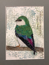 Load image into Gallery viewer, Violet-Green Swallow, 5x7 original mixed media painting, 85 of 100