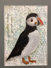Load image into Gallery viewer, Atlantic Puffin, 5x7 original mixed media painting, 90 of 100