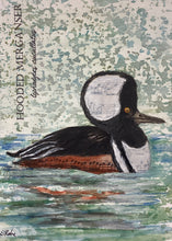 Load image into Gallery viewer, Hooded Merganser, 5x7 original mixed media painting, 94 of 100