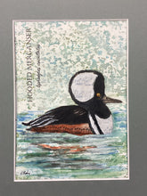 Load image into Gallery viewer, Hooded Merganser, 5x7 original mixed media painting, 94 of 100