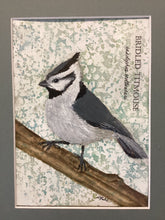Load image into Gallery viewer, Bridled Titmouse, 5x7 original mixed media painting, 95 of 100