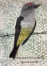 Load image into Gallery viewer, Western Kingbird, 5x7 original mixed media painting, 96 of 100