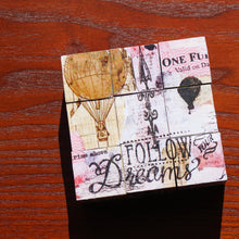 Load image into Gallery viewer, Conversation Cubes Wooden Block Puzzle, original handcrafted gift