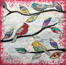 Load image into Gallery viewer, Friends Of Eileen 12x12 original framed mixed media painting