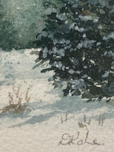Load image into Gallery viewer, "On a dark winter's night" original watercolor painting