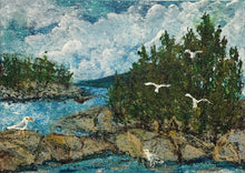 Load image into Gallery viewer, "Vancouver Bay" original acrylic painting with frame