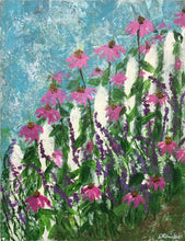 Load image into Gallery viewer, "Fence with Flowers" original acrylic painting
