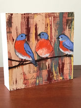 Load image into Gallery viewer, "Bluebirds of Happiness" Original Mixed Media Artwork