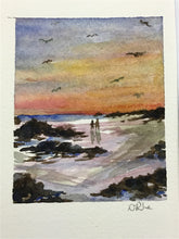 Load image into Gallery viewer, "All to Ourselves" original watercolor painting with mat