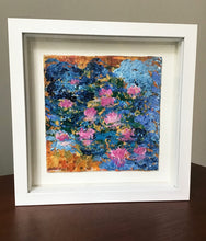 Load image into Gallery viewer, "Water Lilies" original acrylic painting with frame