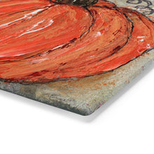 Load image into Gallery viewer, Pumpkin Glass Cutting Board with mixed media design