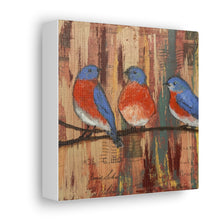 Load image into Gallery viewer, &quot;Bluebirds of Happiness&quot; Canvas Print, Reproduction on canvas of an original mixed media painting.
