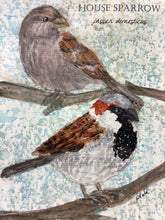 Load image into Gallery viewer, House Sparrow, 5x7 original mixed media painting, 41 of 100
