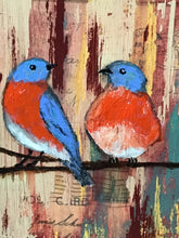 Load image into Gallery viewer, &quot;Bluebirds of Happiness&quot;  Original Mixed Media Artwork
