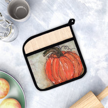 Load image into Gallery viewer, Pumpkin Painting Pot Holder with Pocket
